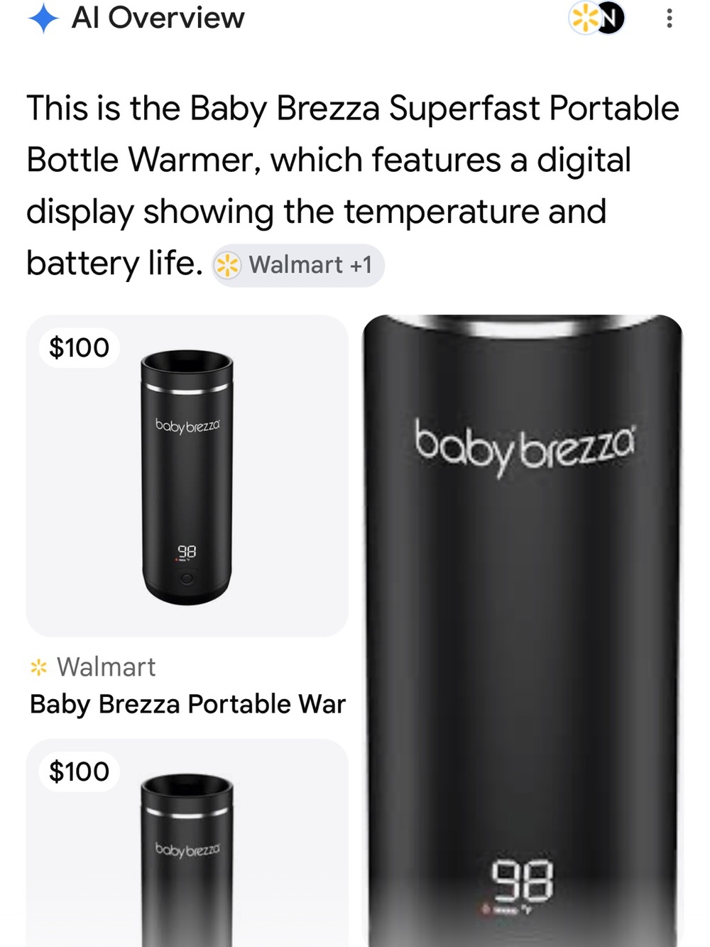 Baby Brezza Portable Bottle Warmer - Black